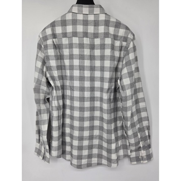 NEW 7 Diamonds Men's L/S Flannel Shirt XL Gray White Buffalo Plaid Sparrow NWT - Picture 3 of 11